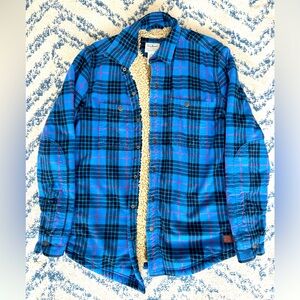 Men’s LLBean Shearling Lined, Snap Button Down Flannel Shirt